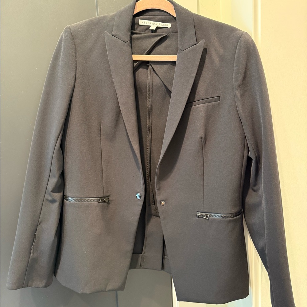 Veronica Beard Black Scuba Blazer